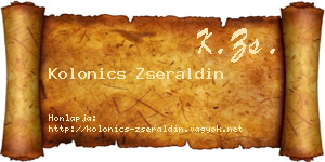 Kolonics Zseraldin névjegykártya